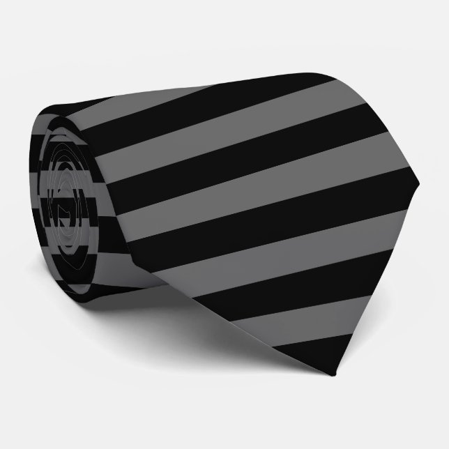 stripes black & grey tie (Rolled)
