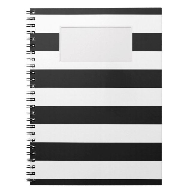 STRIPES Black on any Colour Notebook (Front)