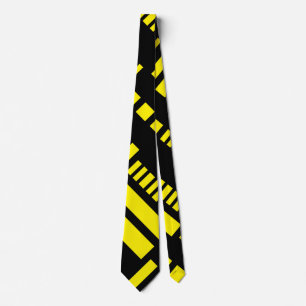 Stripes.Black White 01 B Yellow BG Tie