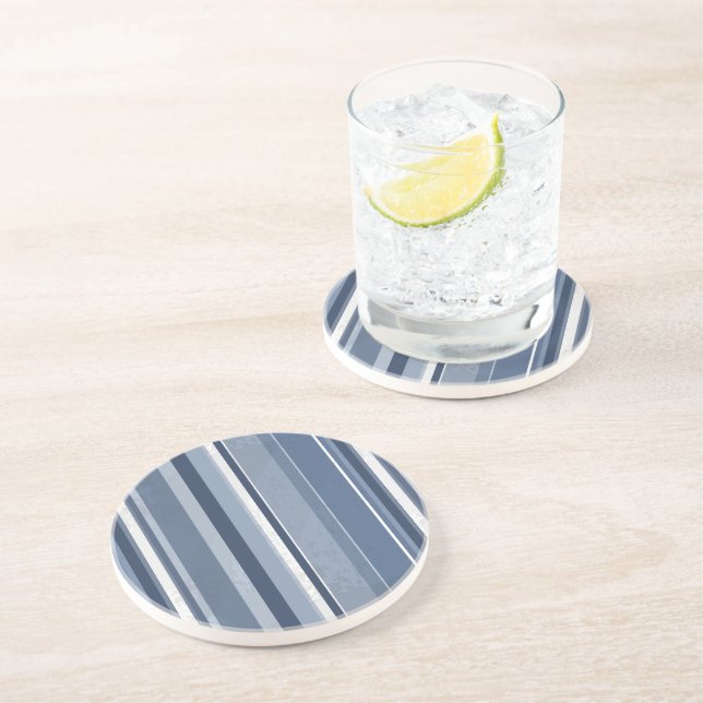 Stripes Blue Coaster (Side)