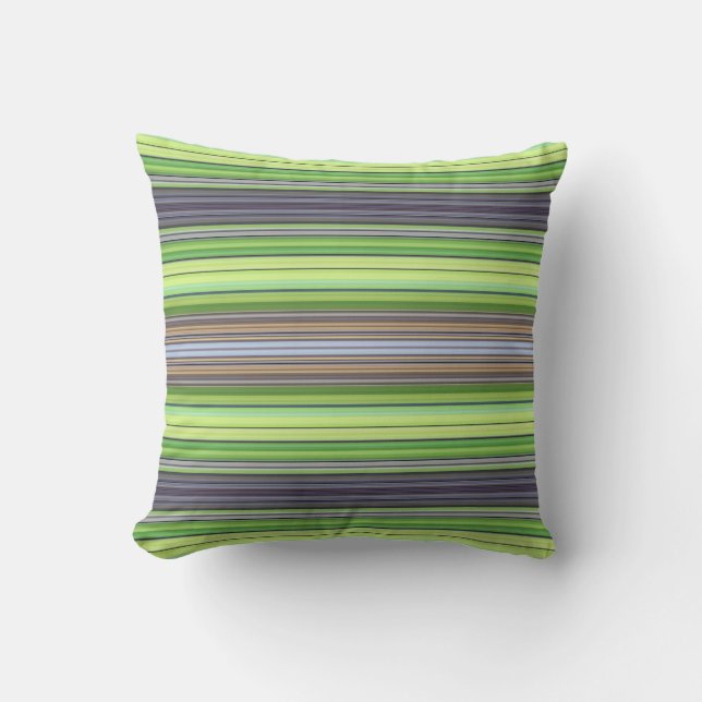 Stripes Blue Green Purple Cushion (Front)