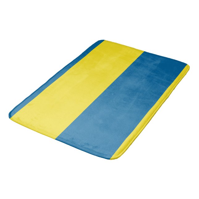 Stripes | Blue & Yellow | Customisable Bath Mat (Angled)