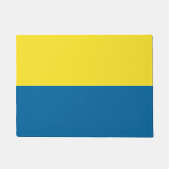 Stripes | Blue & Yellow | Customisable Doormat (Front)