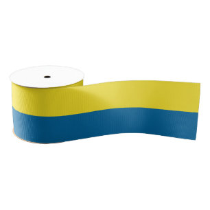 Stripes Blue & Yellow Customisable Grosgrain Ribbon