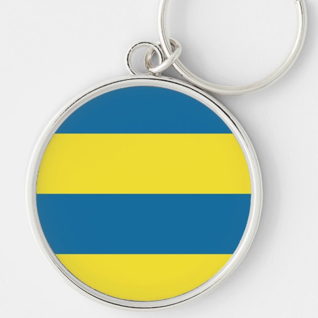 Stripes | Blue & Yellow | Customisable Key Ring (Front)