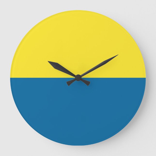 Stripes | Blue & Yellow | Customisable Large Clock (Front)