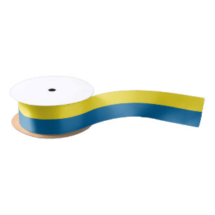 Stripes   Blue & Yellow   Customisable Satin Ribbon