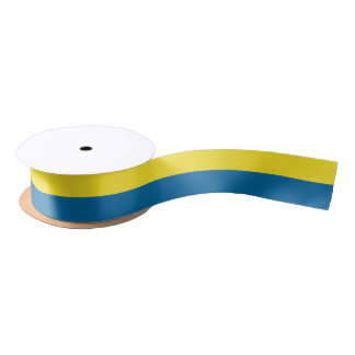 Stripes | Blue & Yellow | Customisable Satin Ribbon