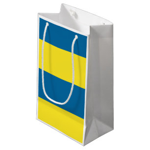 Stripes   Blue & Yellow   Customisable Small Gift Bag