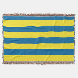 Stripes Blue & Yellow Customisable Throw Blanket