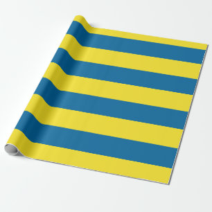 Stripes Blue & Yellow Customisable Wrapping Paper