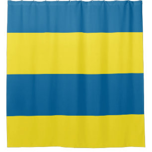 Stripes   Blue & Yellow   Customizable Shower Curtain