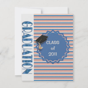 Stripes Book Graduation Invitation