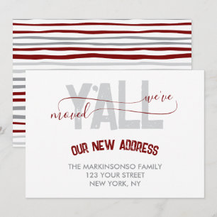 Stripes Burgundy We Moved Moving Announcement