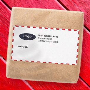 Stripes Business Logo Mailing Shipping Labels