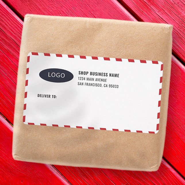 Stripes Business Logo Mailing Shipping Labels (Creator Uploaded)
