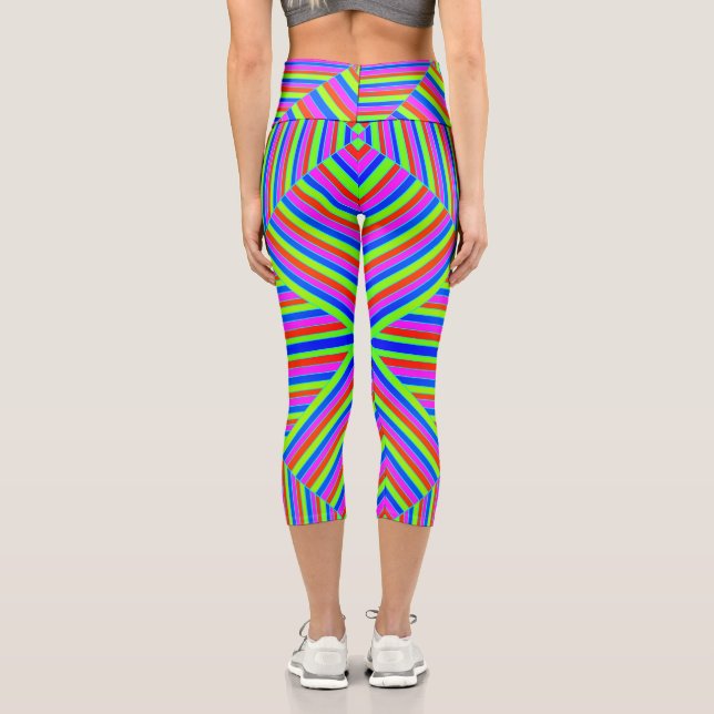 Stripes Capri Leggings (Back)
