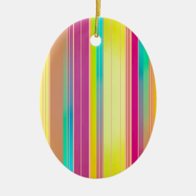 Stripes Ceramic Tree Decoration (Front)