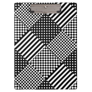 Stripes Check Harlequin Polka Dots Mixed Design Clipboard