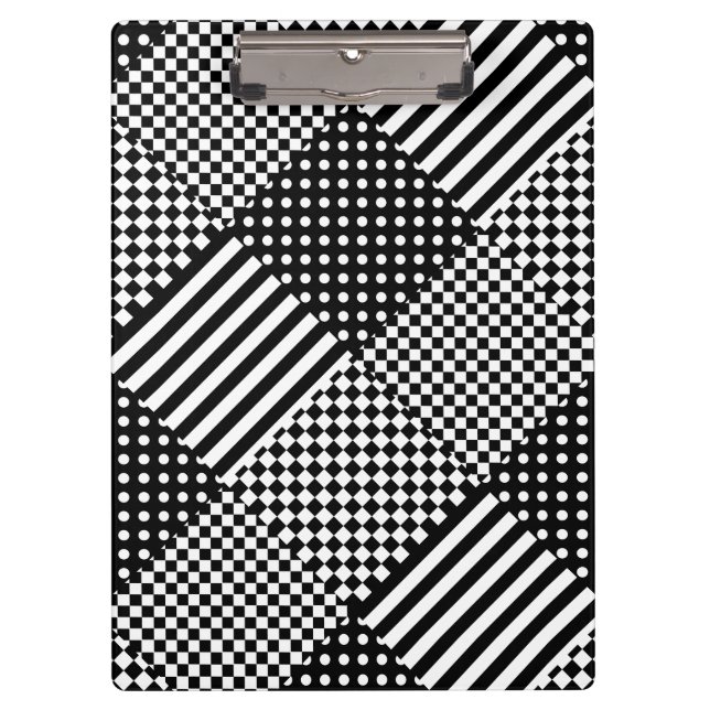 Stripes Check Harlequin Polka Dots Mixed Design Clipboard (Front)