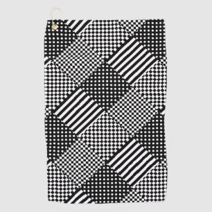 Stripes Check Harlequin Polka Dots Mixed Design Golf Towel
