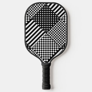 Stripes Check Harlequin Polka Dots Mixed Design Pickleball Paddle
