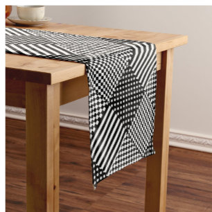Stripes Check Harlequin Polka Dots Mixed Design Short Table Runner