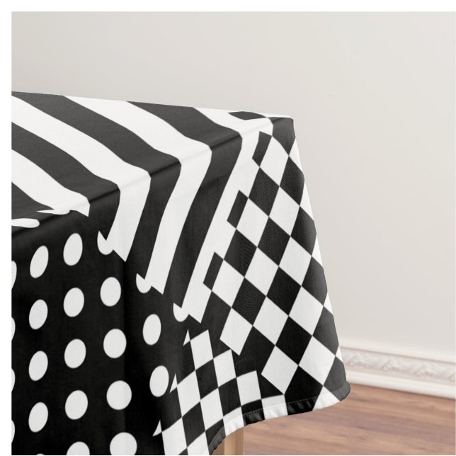 Stripes Check Harlequin Polka Dots Mixed Design Tablecloth (Creator Uploaded)