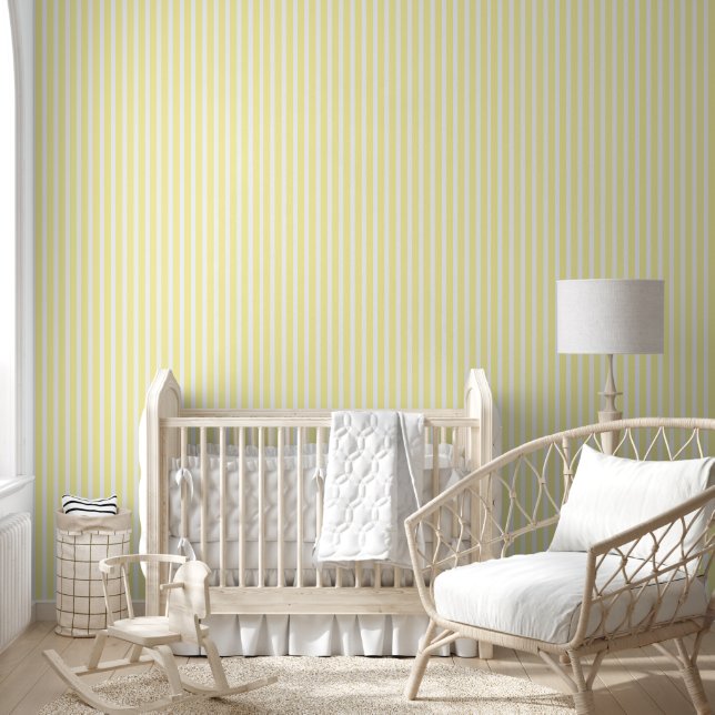 Stripes Chiffon Yellow and White Wallpaper (Kids)