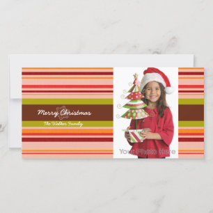 Stripes christmas holiday photo card