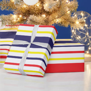 Stripes Colourful Summer Striped Pattern Wrapping Paper
