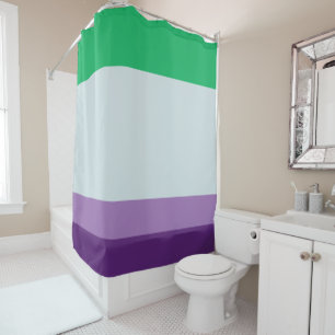 Stripes :Cool Palette Shower Curtain