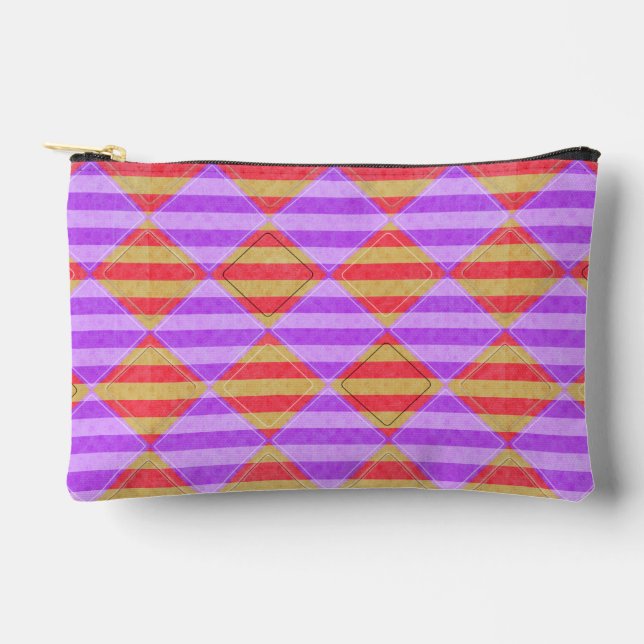 Stripes, Diamonds, Spot Pattern by Shirley Taylor Accessory Pouch (Front)