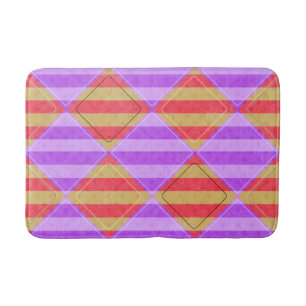 Stripes, Diamonds, Spot Pattern by Shirley Taylor Bath Mat