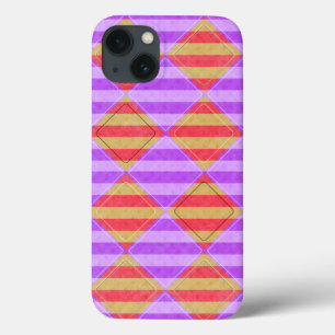 Stripes, Diamonds, Spot Pattern by Shirley Taylor iPhone 13 Case