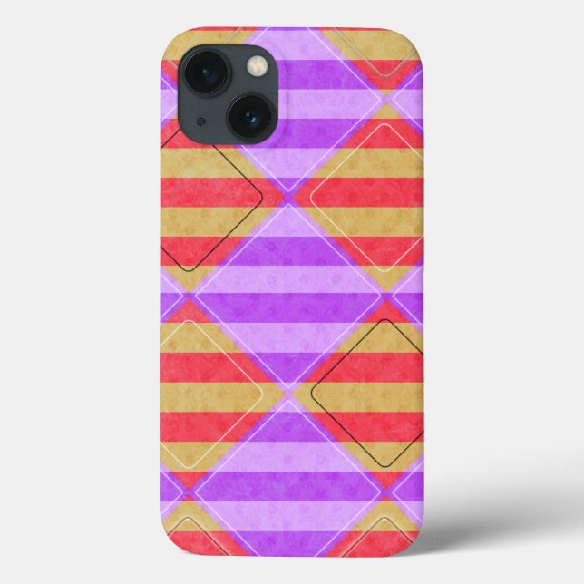 Stripes, Diamonds, Spot Pattern by Shirley Taylor Case-Mate iPhone Case (Back)