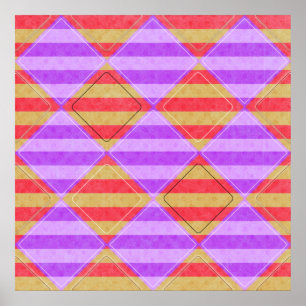Stripes, Diamonds, Spot Pattern by Shirley Taylor Poster