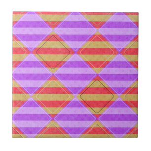 Stripes, Diamonds, Spot Pattern by Shirley Taylor Tile