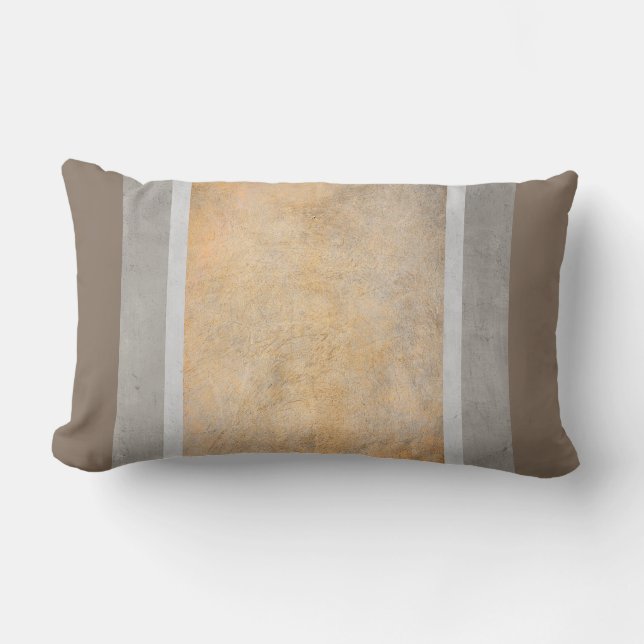 stripes distressed design pillow grey and tan (Front)