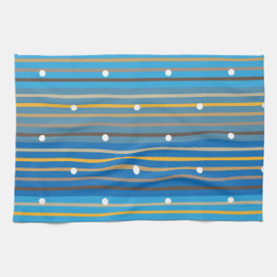 stripes dots tea towel