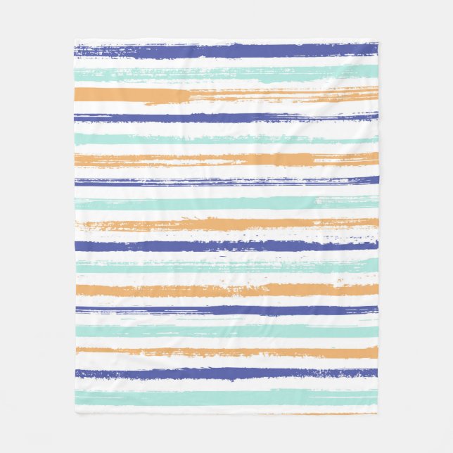 Stripes geometric textile seamless vintage pattern fleece blanket (Front)