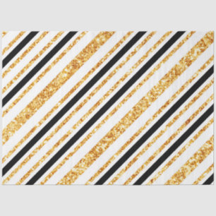Stripes Gold Glitter Black Boho Popular Collection Tissue Paper