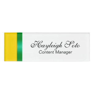 STRIPES gradients - green blue + your ideas Name Tag