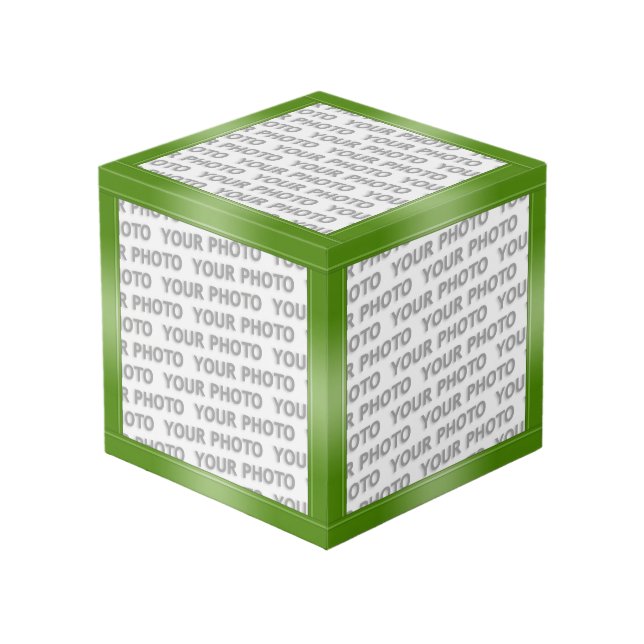 STRIPES gradients - green + your ideas Cube (Front Angled)