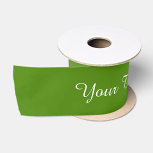 STRIPES gradients - olive green + your text Satin Ribbon