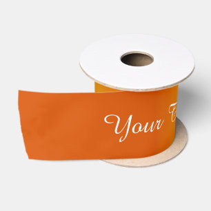 STRIPES gradients - orange yellow + your text Satin Ribbon