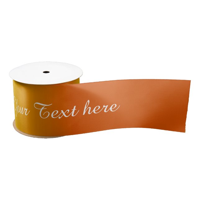 STRIPES gradients - orange yellow + your text Satin Ribbon (Spool)