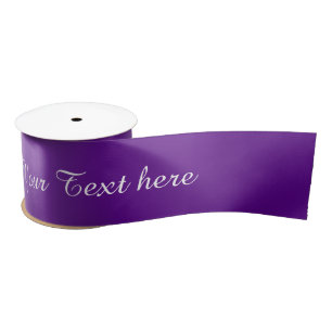 STRIPES gradients - purple + your text Satin Ribbon