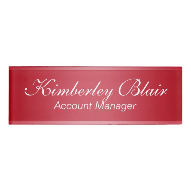 STRIPES gradients - red + your ideas Name Tag (Front)