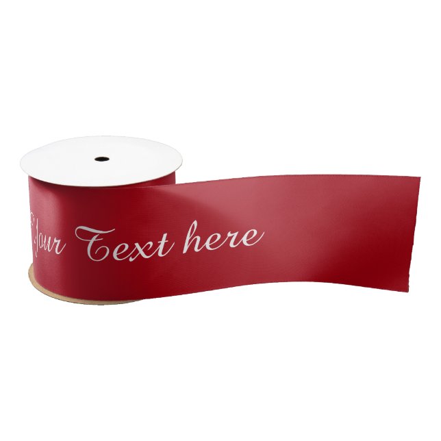 STRIPES gradients - red + your text Satin Ribbon (Spool)